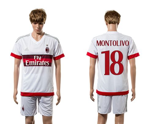 AC Milan #18 Montolivo Away Soccer Club Jersey
