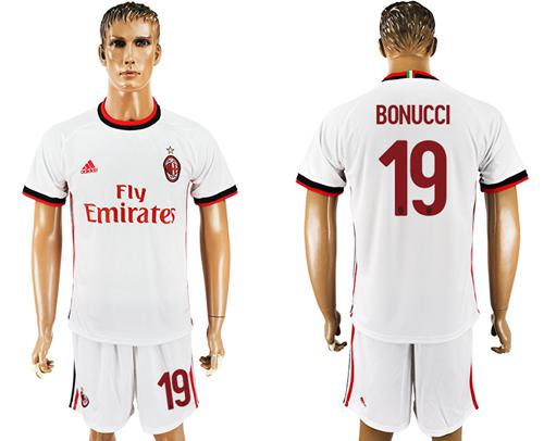 AC Milan #19 Bonucci White Soccer Club Jersey