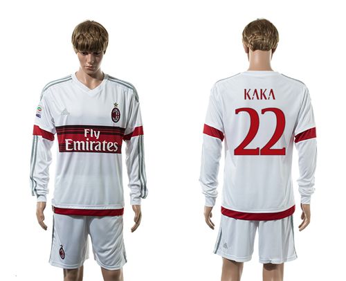 AC Milan #22 Kaka Away Long Sleeves Soccer Club Jersey