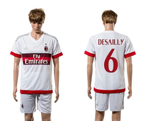 AC Milan #6 Desailly Away Soccer Club Jersey
