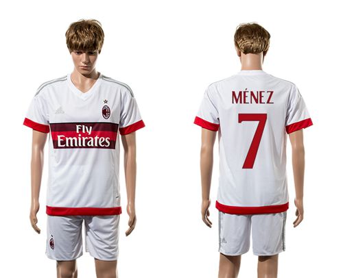AC Milan #7 Menez Away Soccer Club Jersey