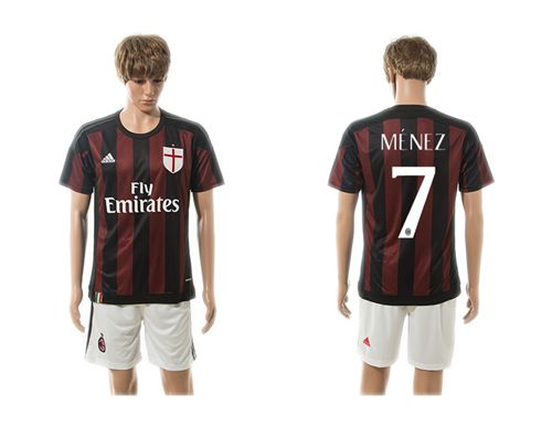 AC Milan #7 Menez Home Soccer Club Jersey