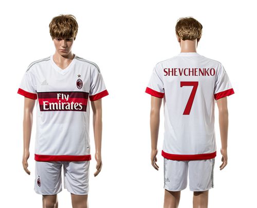 AC Milan #7 Shevchenko Away Soccer Club Jersey