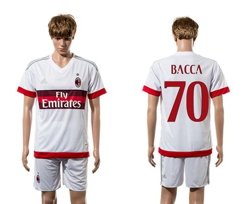 AC Milan #70 Bacca Away Soccer Club Jersey