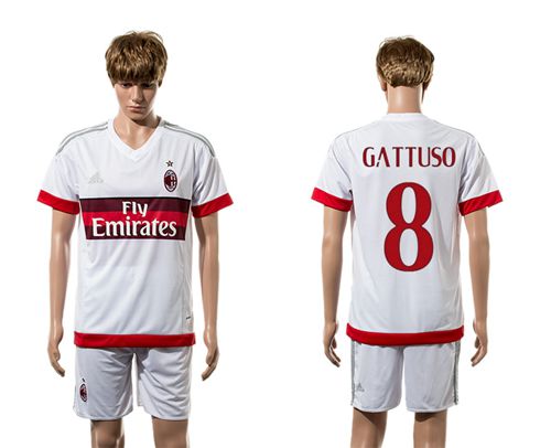 AC Milan #8 Gattuso Away Soccer Club Jersey