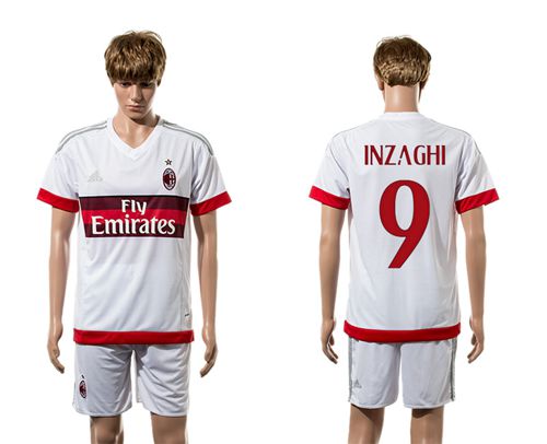 AC Milan #9 Inzaghi Away Soccer Club Jersey