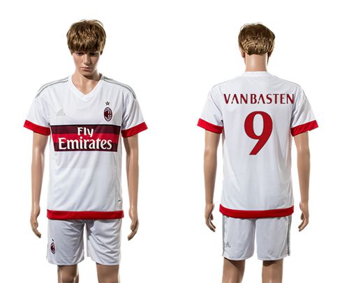 AC Milan #9 Van Basten Away Soccer Club Jersey