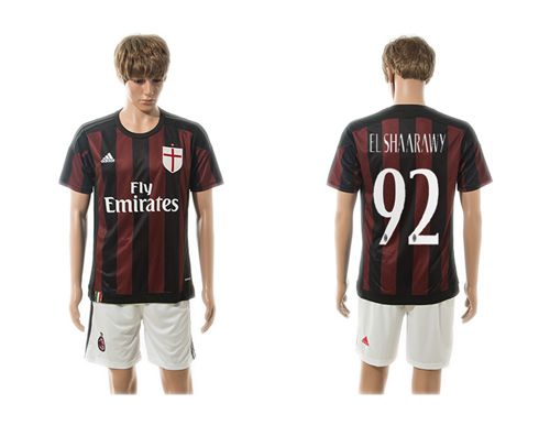 AC Milan #92 El Shaarawy Home Soccer Club Jersey