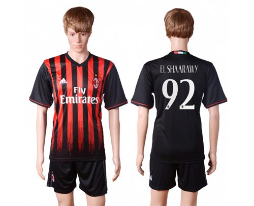 AC Milan #92 El Shaarawy Home Soccer Club Jersey