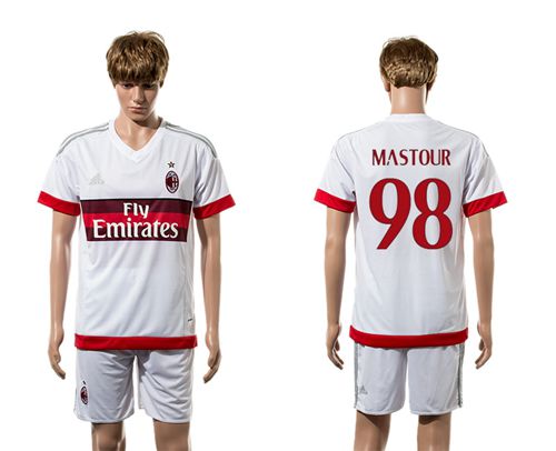 AC Milan #98 Mastour Away Soccer Club Jersey