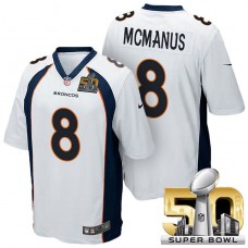 AFC Champions Denver Broncos #8 Brandon McManus White 2016 Super Bowl 50 Limited Jersey