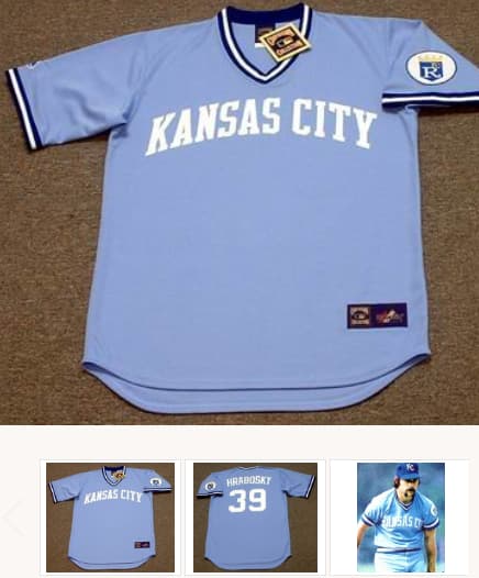 AL HRABOSKY Kansas City Royals 1978 Away Majestic Throwback Baseball Jersey