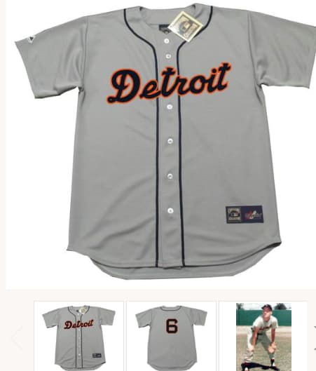 AL KALINE Detroit Tigers 1955 Away Majestic Cooperstown Baseball Throwback Jersey