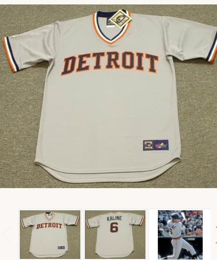 AL KALINE Detroit Tigers 1972 Away Majestic Throwback Baseball Jersey