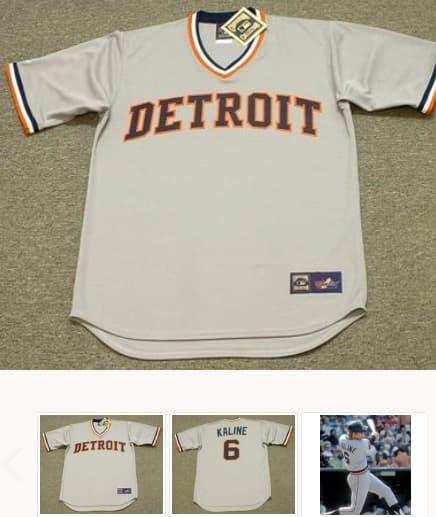 AL KALINE Detroit Tigers 1972 Away Majestic Throwback Baseball Jersey