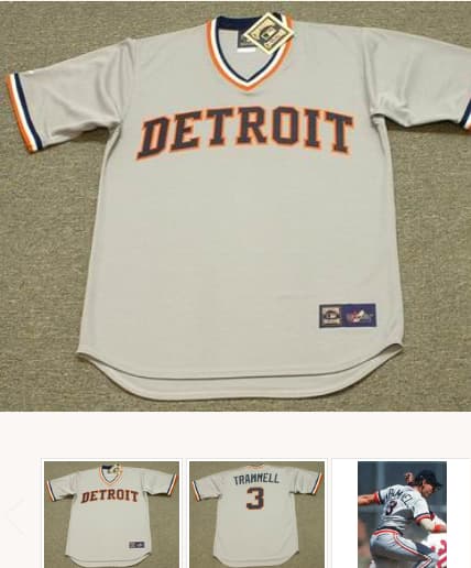 ALAN TRAMMELL Detroit Tigers 1984 Majestic Cooperstown Throwback Baseball Jersey