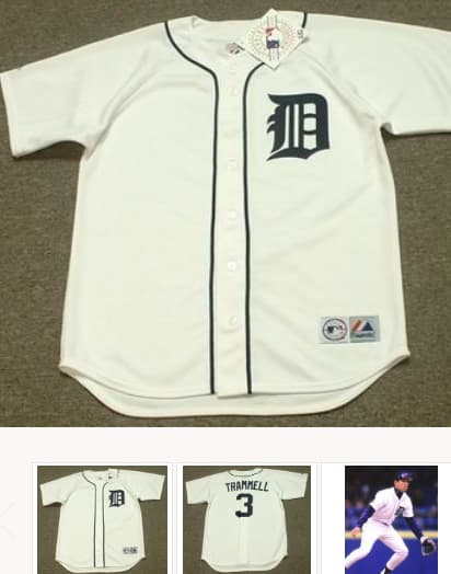 ALAN TRAMMELL Detroit Tigers 1984 Majestic Throwback Home Baseball Jersey