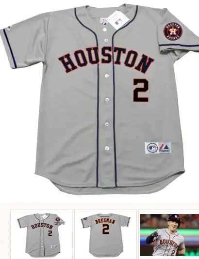 ALEX BREGMAN Houston Astros Majestic Away Baseball Jersey