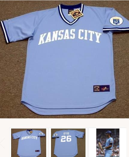 AMOS OTIS Kansas City Royals 1980 Away Majestic Throwback Baseball Jersey