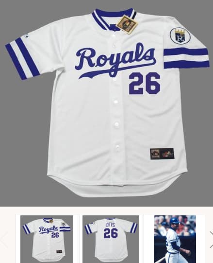 AMOS OTIS Kansas City Royals 1983 Home Majestic Throwback Baseball Jersey