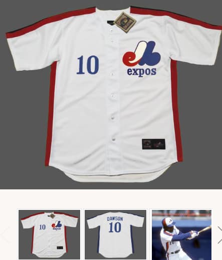 ANDRE DAWSON Montreal Expos 1981 Home Majestic Throwback Baseball Jersey