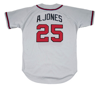 ANDRUW JONES Atlanta Braves 1999 Away Majestic Throwback Baseball Jersey