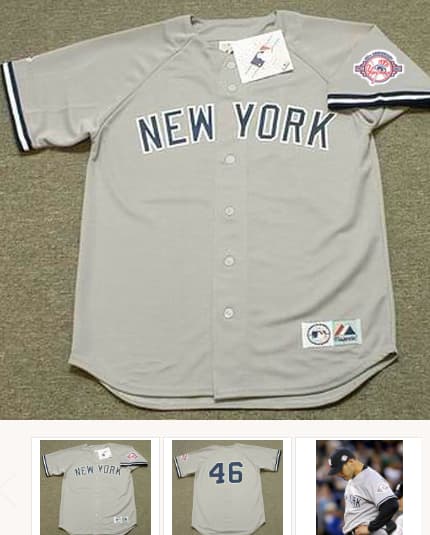 ANDY PETTITTE New York Yankees 2003 Away Majestic Throwback Baseball Jersey