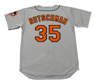 ANDY RUTSCHMAN Baltimore Orioles 1960's Away Majestic Throwback Baseball Jersey