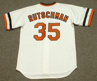 ANDY RUTSCHMAN Baltimore Orioles 1980's Home Majestic Throwback Baseball Jersey