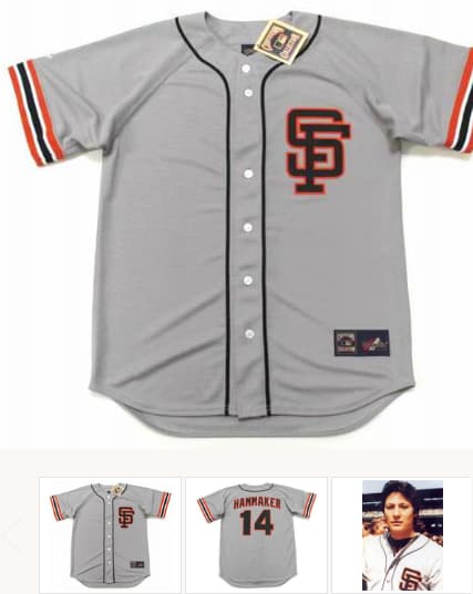 ATLEE HAMMAKER San Francisco Giants 1989 Majestic Cooperstown Away Baseball Jersey