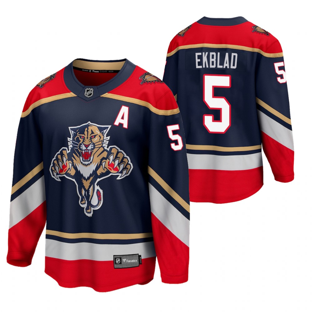 Aaron Ekblad Panthers 2021 Reverse Retro Blue Jersey Special Edition