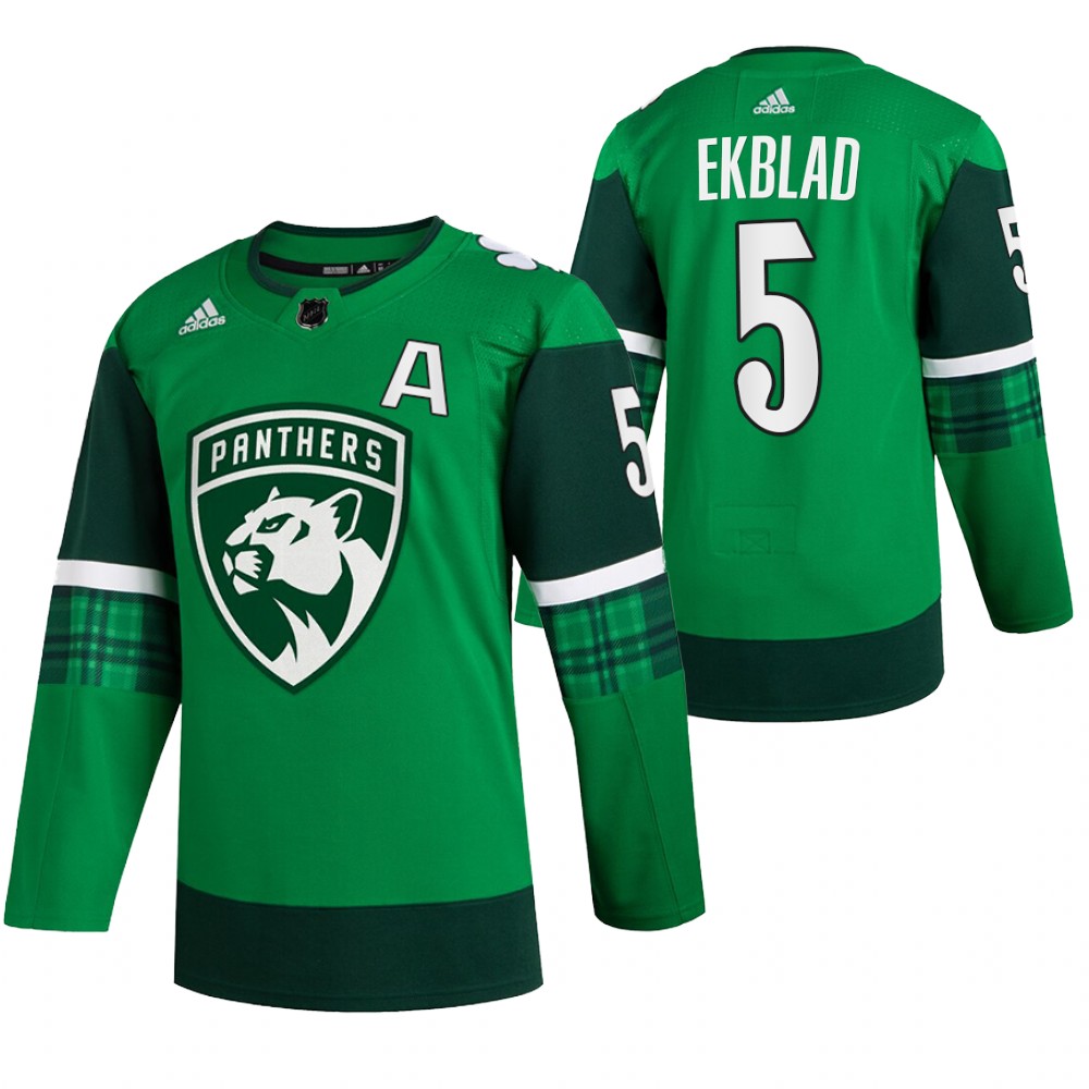 Aaron Ekblad St. Patricks Day Panthers Green #5 Jersey