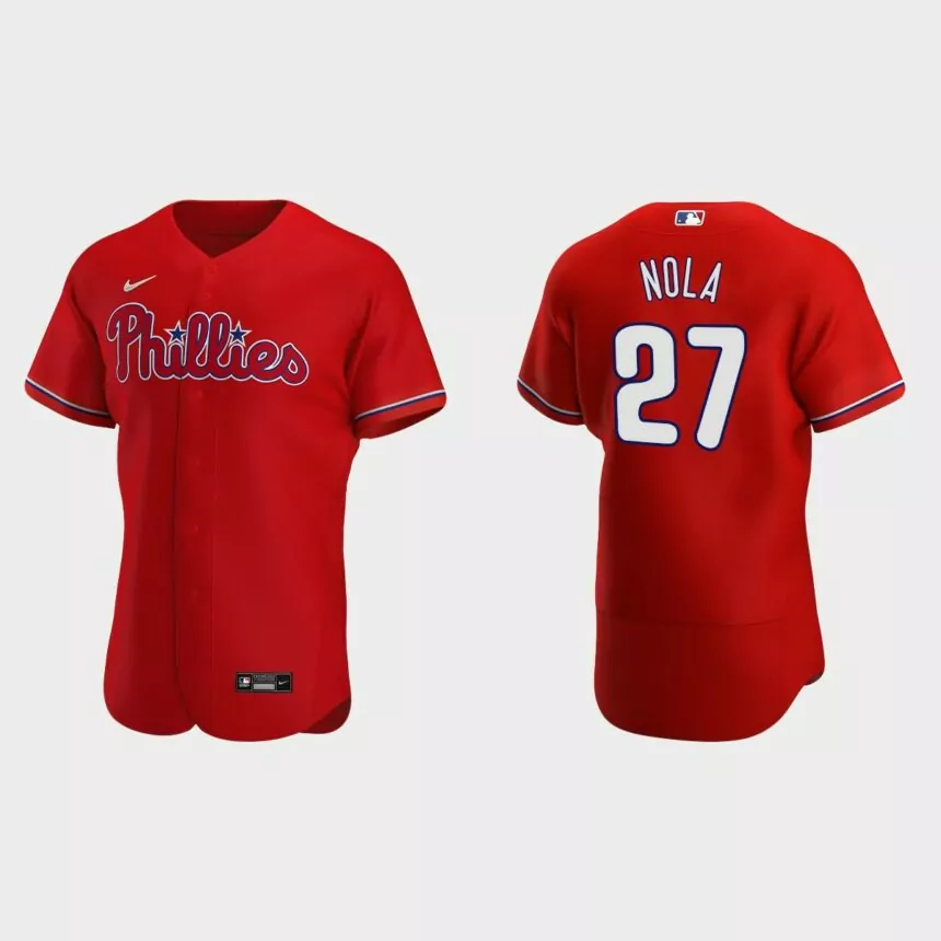 Aaron Nola #27 Philadelphia Phillies Red Authentic 2020 Alternate Jersey