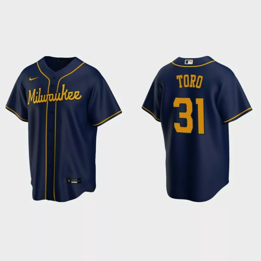 Abraham Toro Milwaukee Brewers Replica Alternate Jersey – Navy