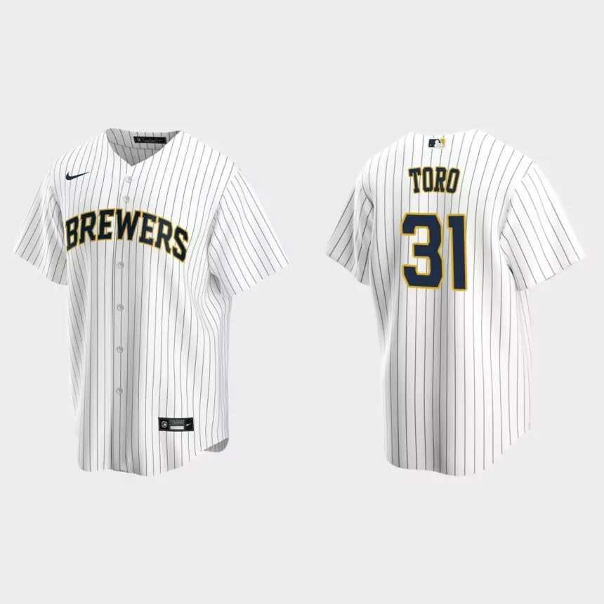 Abraham Toro Milwaukee Brewers Replica Alternate Jersey – White Navy
