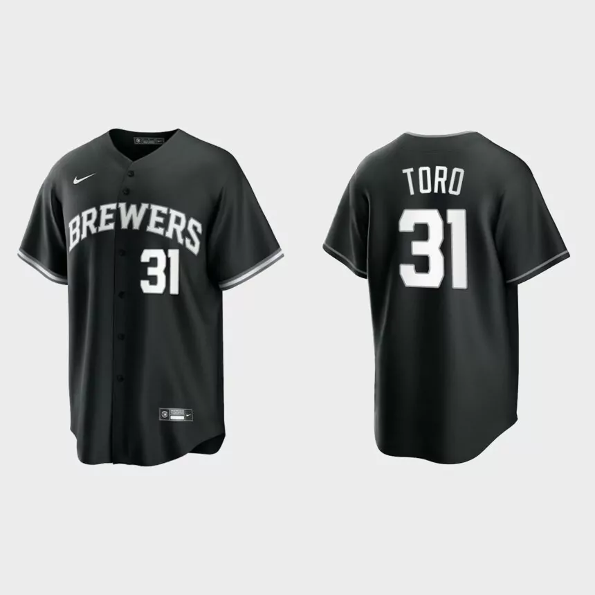Abraham Toro Milwaukee Brewers Replica Official Jersey – Black White