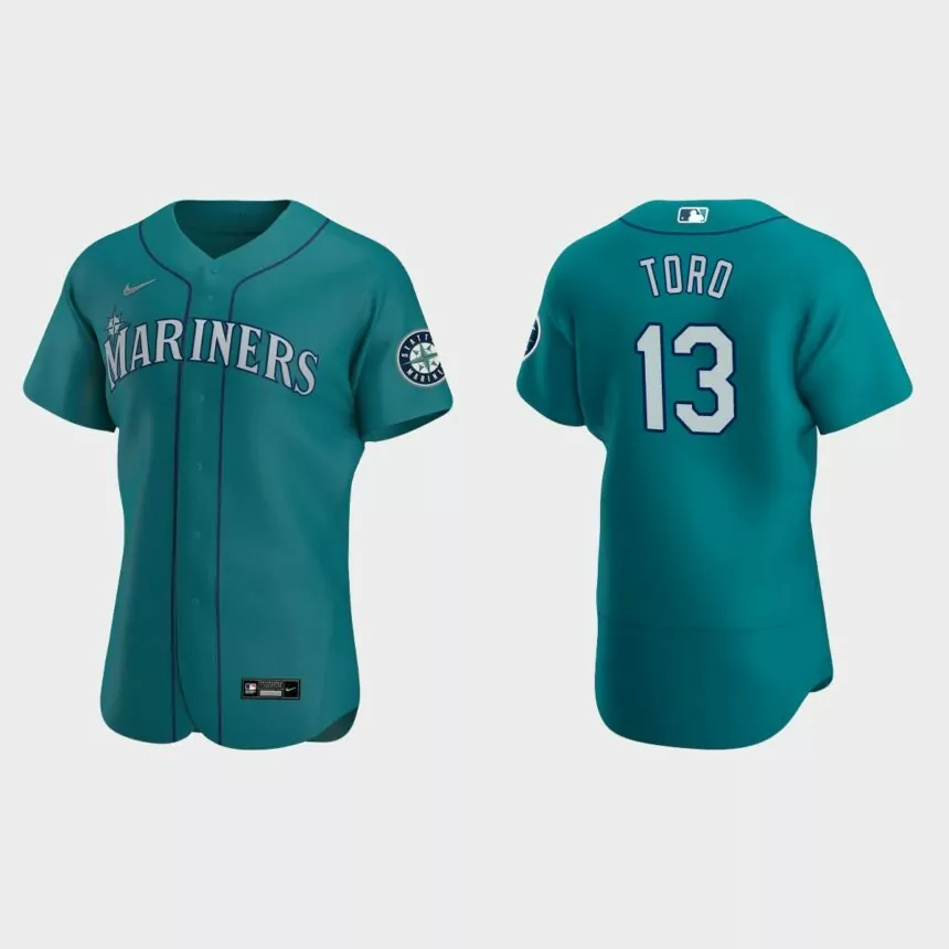 Abraham Toro Seattle Mariners Authentic Alternate Jersey – Aqua