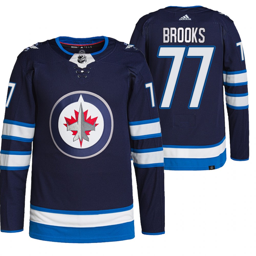 Adam Brooks Winnipeg Jets Navy Home Primegreen Authentic Pro Jersey