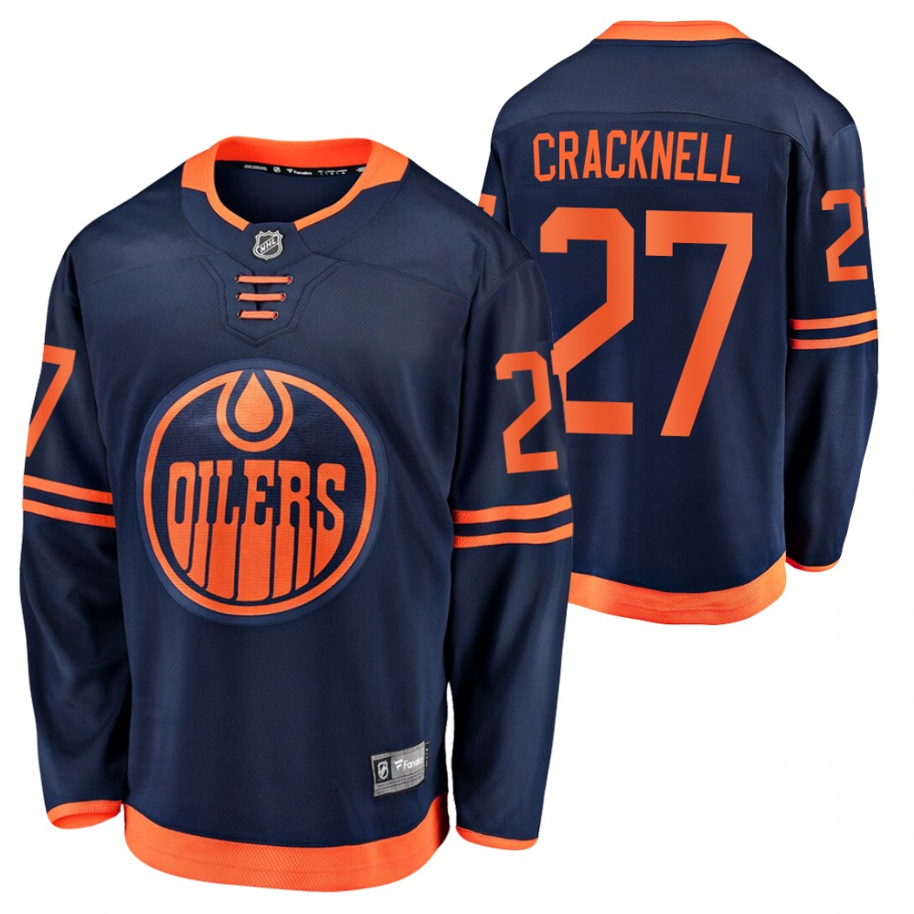 Adam Cracknell Edmonton Oilers 2020 Alternate Premier Navy Breakaway Player Jersey