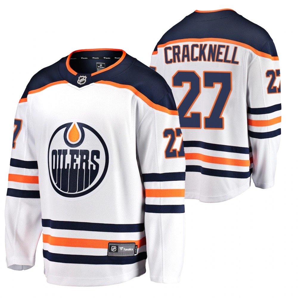 Adam Cracknell Edmonton Oilers Away 2020 White Breakaway Player Jersey