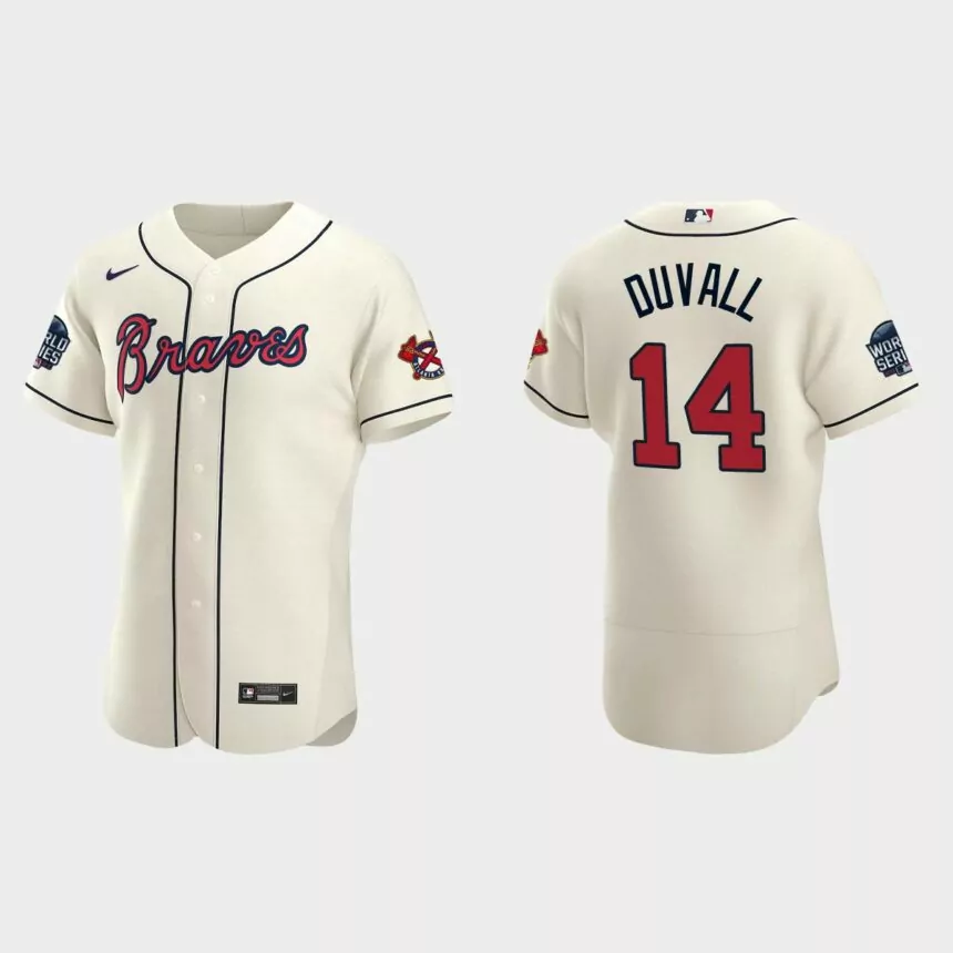 Adam Duvall Atlanta Braves 2021 World Series Jersey – Cream