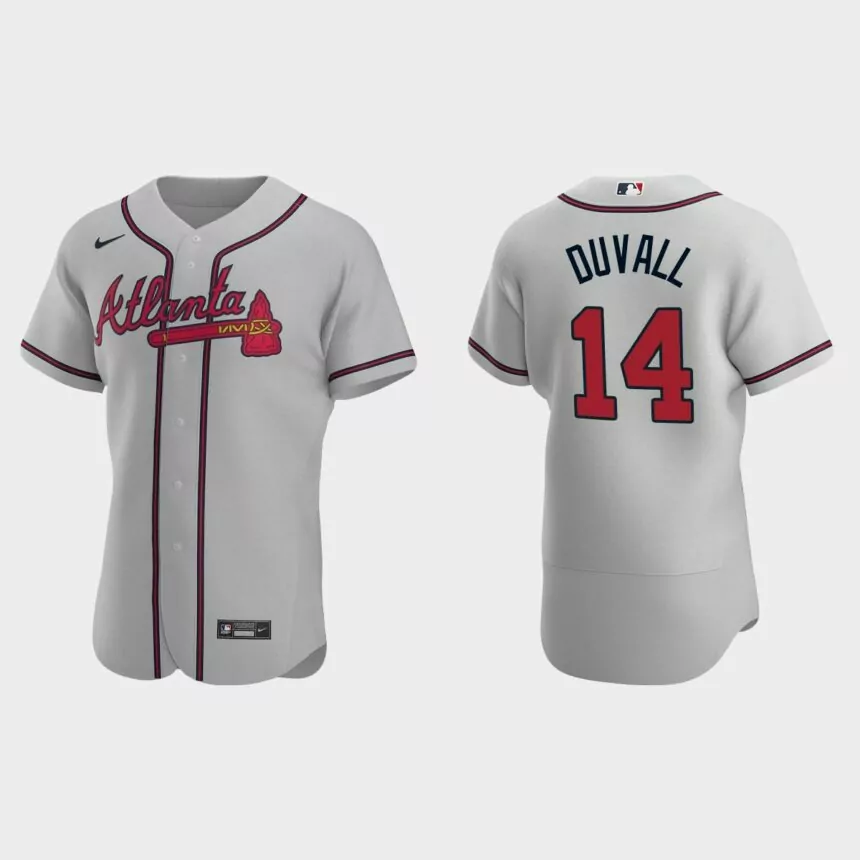 Adam Duvall Atlanta Braves Authentic Road Jersey – Gray