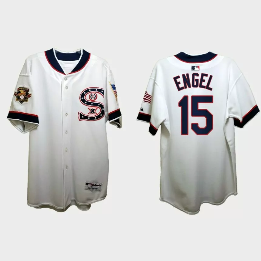 Adam Engel Chicago White Sox Independence Day 1917 Throwback Jersey – White