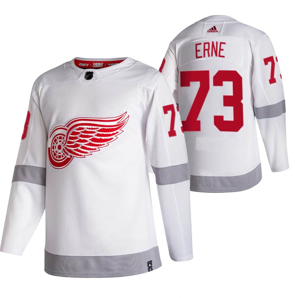 Adam Erne Detroit Red Wings Red 2021 Reverse Retro Jersey Special Edition