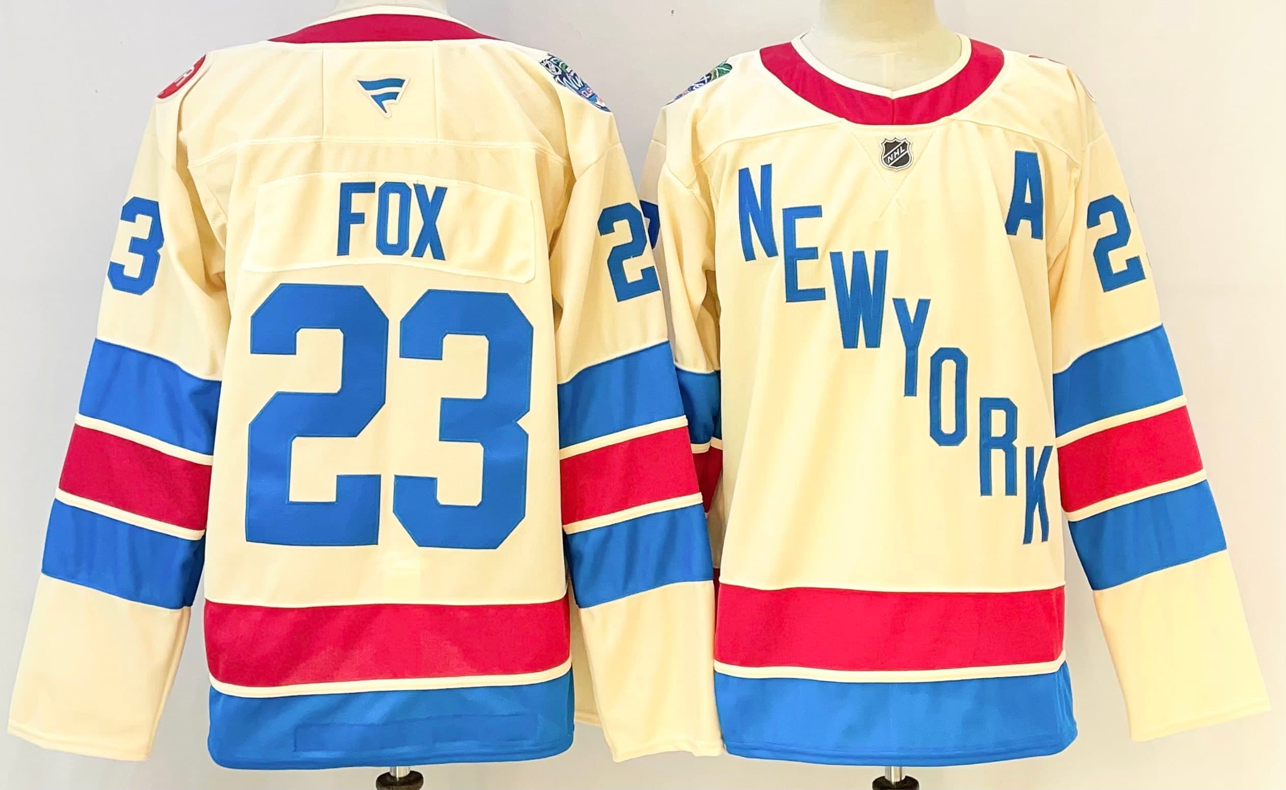 Adam Fox New York Rangers Fanatics 2026 NHL Winter Classic Premium Jersey -  Beige