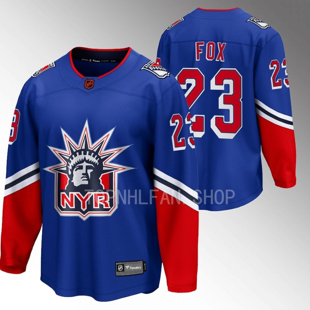 Adam Fox New York Rangers Special Edition 2.0 Blue Men Jersey Breakaway