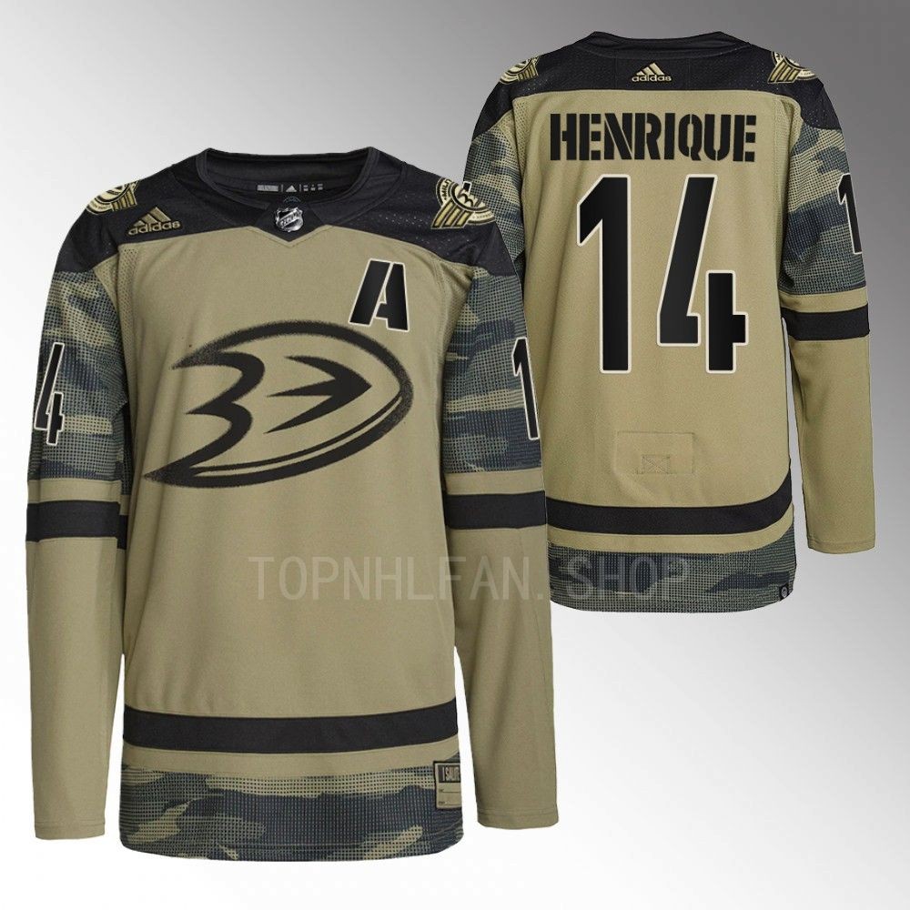 Adam Henrique Ducks Military Appreciation Night Jersey Camo Warmup
