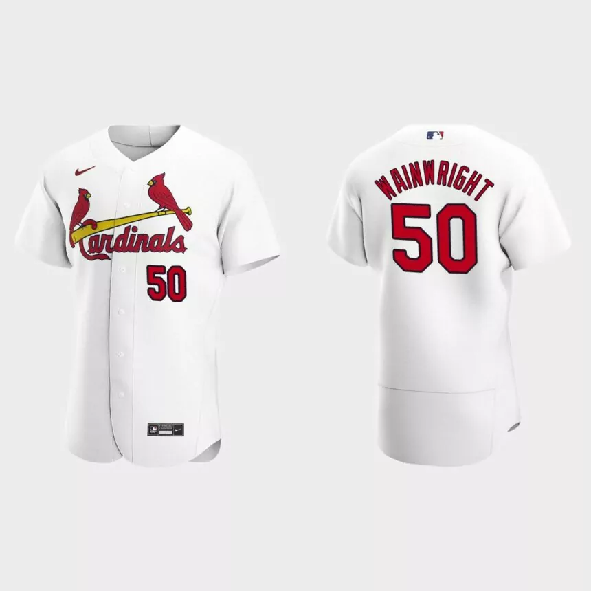 Adam Wainwright #50 St. Louis Cardinals Authentic Home Jersey – White