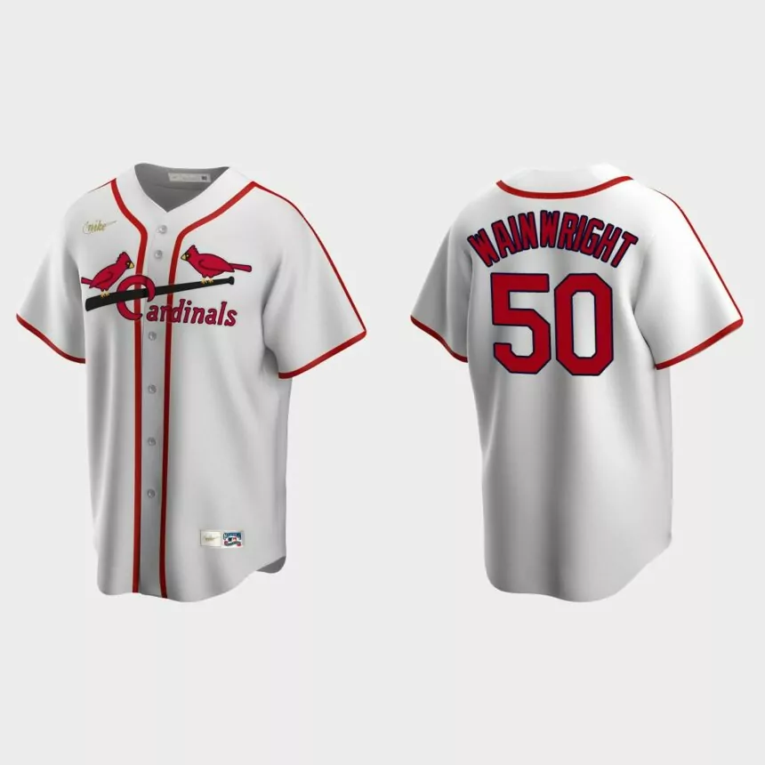Adam Wainwright #50 St. Louis Cardinals Cooperstown Collection Home Jersey – White