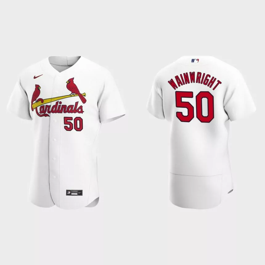 Adam Wainwright #50 St. Louis Cardinals White Authentic 2020 Home Jersey
